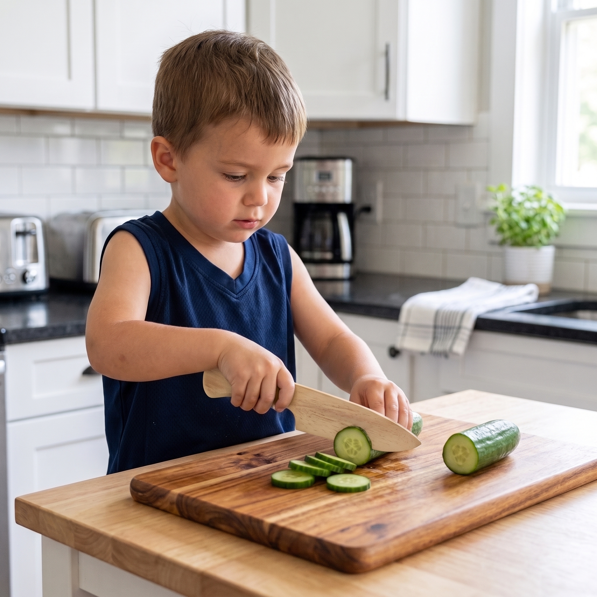 kids safety knife (neem wood) – montessori kitchen tool