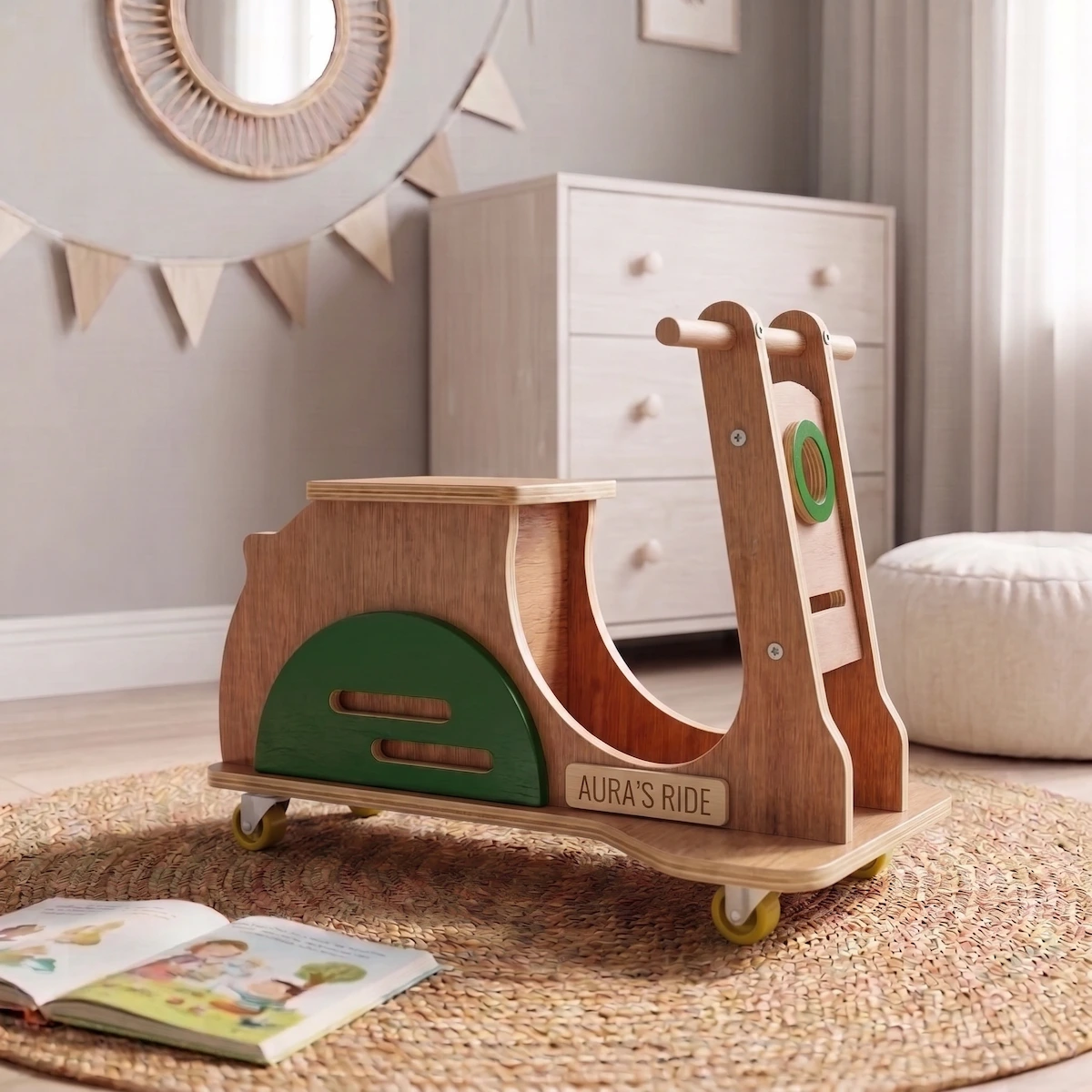 wooden balance bike for kids – ride on scooter