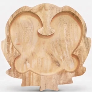 montessori neem wooden butterfly plate