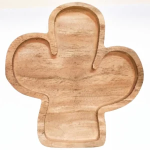 montessori neem wooden cactus shaped plate