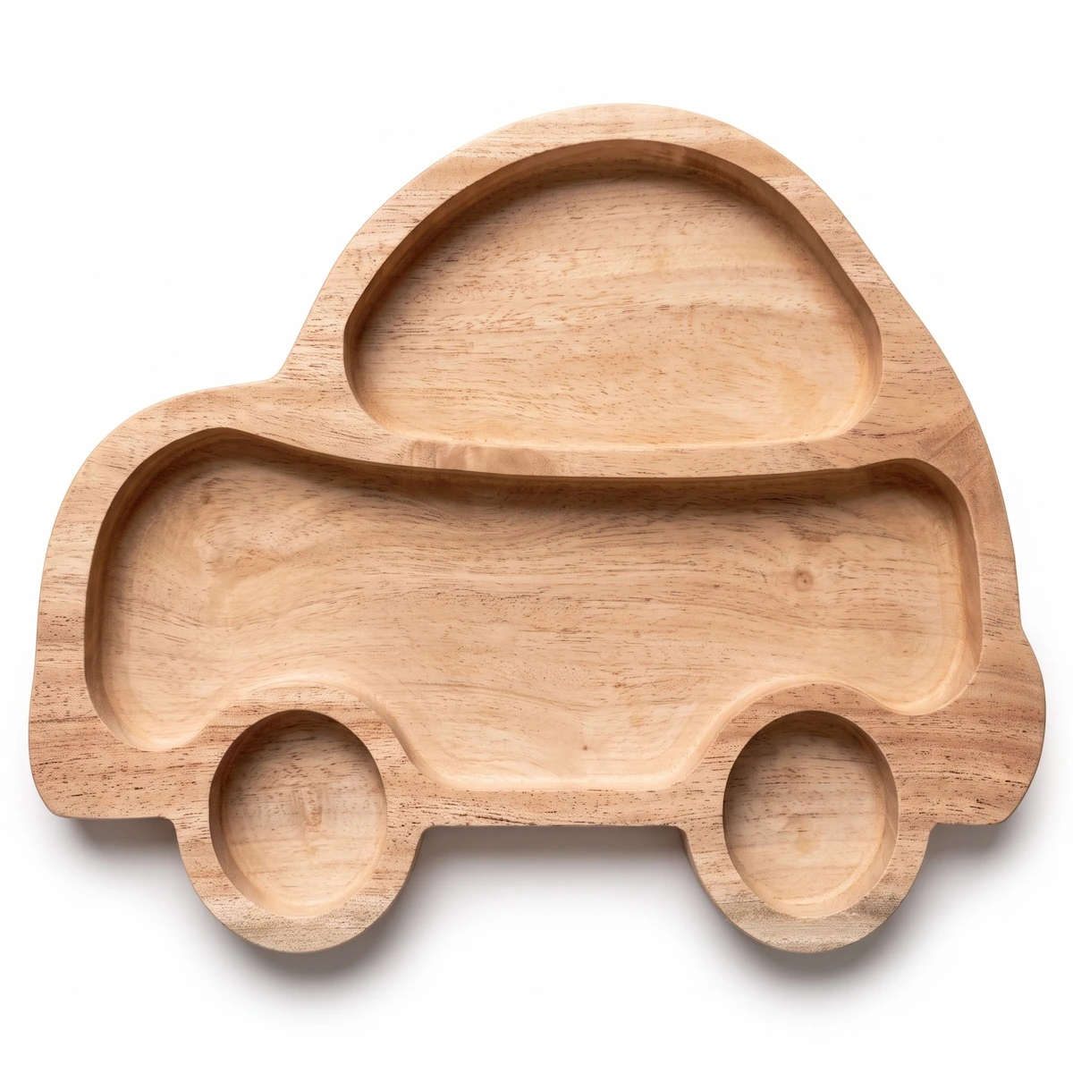 montessori neem wooden car shaped plate