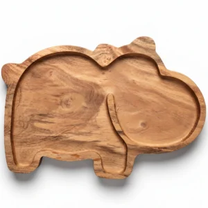 montessori neem wooden hippo plate