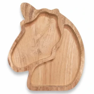 montessori neem wooden horse plate