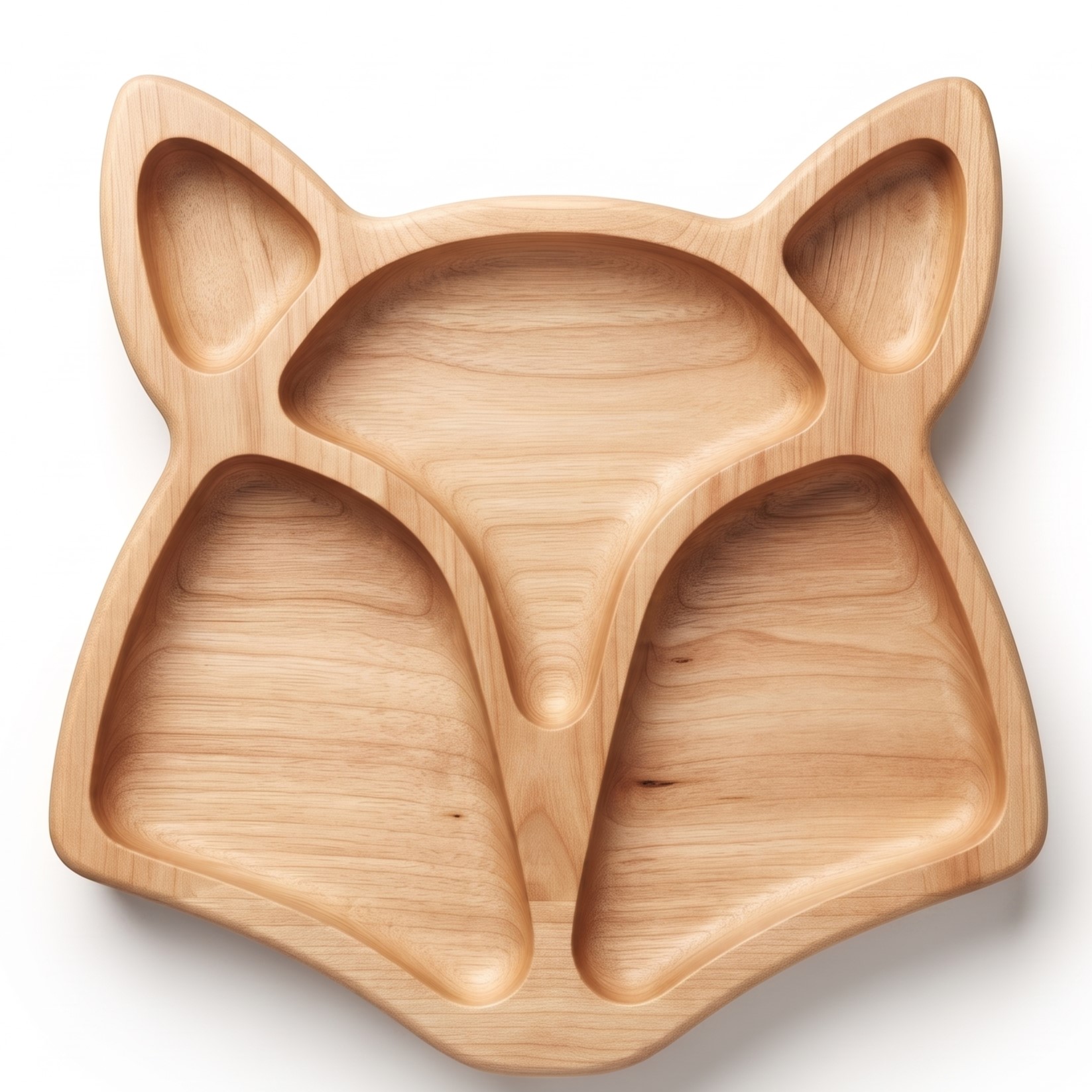 montessori neem wooden fox shaped plate montessori neem wooden fox shaped plate